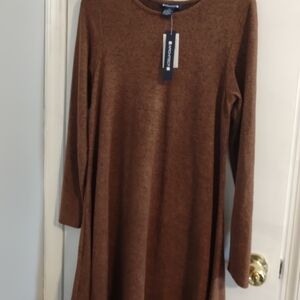 Architect Brown Crewneck Knit Dress